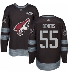 Men's Adidas Arizona Coyotes #55 Jason Demers Premier Black 1917-2017 100th Anniversary NHL Jersey