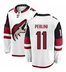 Men's Arizona Coyotes #11 Brendan Perlini Fanatics Branded White Away Breakaway NHL Jersey