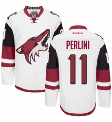 Men's Reebok Arizona Coyotes #11 Brendan Perlini Authentic White Away NHL Jersey