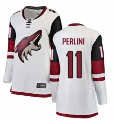 Women's Arizona Coyotes #11 Brendan Perlini Authentic White Away Fanatics Branded Breakaway NHL Jersey Women's Arizona Coyotes #11 Brendan Perlini Authentic White Away Fanatics Branded Breakaway NHL Jersey