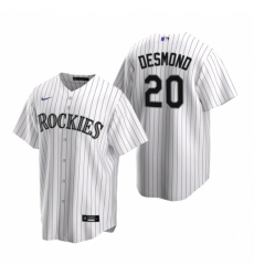 Men's Nike Colorado Rockies #20 Ian Desmond White Home Stitched Baseball Jersey