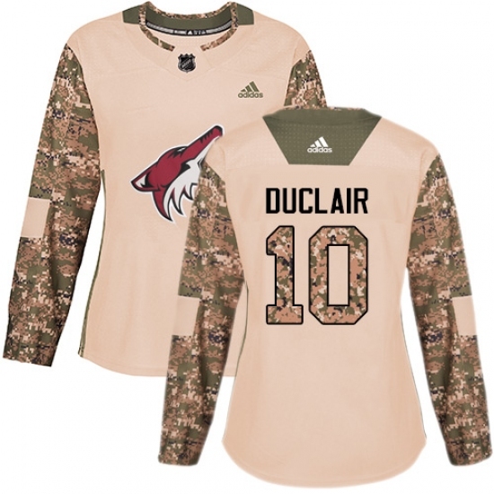 Women's Adidas Arizona Coyotes #10 Anthony Duclair Authentic Camo Veterans Day Practice NHL Jersey Women's Adidas Arizona Coyotes #10 Anthony Duclair Authentic Camo Veterans Day Practice NHL Jersey