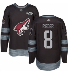 Men's Adidas Arizona Coyotes #8 Tobias Rieder Authentic Black 1917-2017 100th Anniversary NHL Jersey