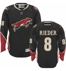 Men's Reebok Arizona Coyotes #8 Tobias Rieder Authentic Black Third NHL Jersey