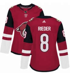 Women's Adidas Arizona Coyotes #8 Tobias Rieder Premier Burgundy Red Home NHL Jersey