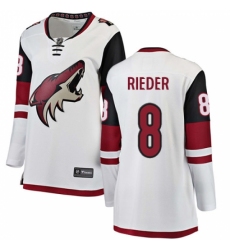 Women's Arizona Coyotes #8 Tobias Rieder Authentic White Away Fanatics Branded Breakaway NHL Jersey