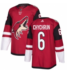 Men's Adidas Arizona Coyotes #6 Jakob Chychrun Authentic Burgundy Red Home NHL Jersey