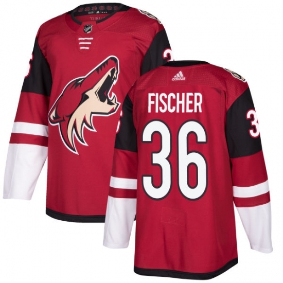 Men's Adidas Arizona Coyotes #36 Christian Fischer Authentic Burgundy Red Home NHL Jersey Men's Adidas Arizona Coyotes #36 Christian Fischer Authentic Burgundy Red Home NHL Jersey
