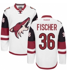 Men's Reebok Arizona Coyotes #36 Christian Fischer Authentic White Away NHL Jersey