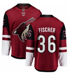 Youth Arizona Coyotes #36 Christian Fischer Fanatics Branded Burgundy Red Home Breakaway NHL Jersey