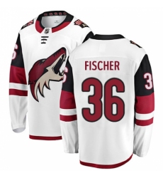 Youth Arizona Coyotes #36 Christian Fischer Fanatics Branded White Away Breakaway NHL Jersey