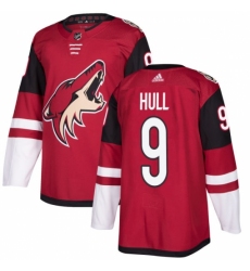 Youth Adidas Arizona Coyotes #9 Bobby Hull Premier Burgundy Red Home NHL Jersey