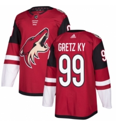 Men's Adidas Arizona Coyotes #99 Wayne Gretzky Authentic Burgundy Red Home NHL Jersey