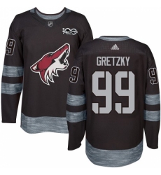 Men's Adidas Arizona Coyotes #99 Wayne Gretzky Premier Black 1917-2017 100th Anniversary NHL Jersey