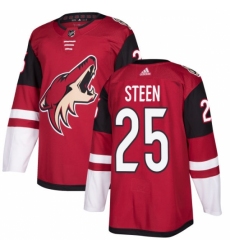 Men's Adidas Arizona Coyotes #25 Thomas Steen Authentic Burgundy Red Home NHL Jersey