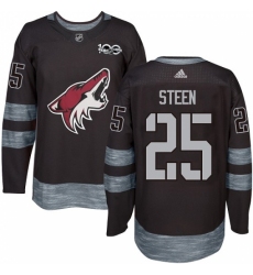 Men's Adidas Arizona Coyotes #25 Thomas Steen Premier Black 1917-2017 100th Anniversary NHL Jersey