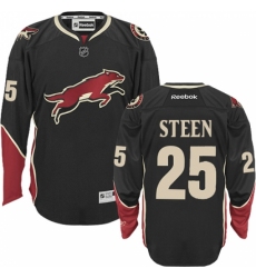 Men's Reebok Arizona Coyotes #25 Thomas Steen Authentic Black Third NHL Jersey