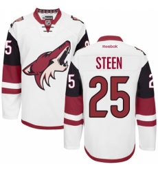 Men's Reebok Arizona Coyotes #25 Thomas Steen Authentic White Away NHL Jersey