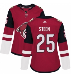 Women's Adidas Arizona Coyotes #25 Thomas Steen Authentic Burgundy Red Home NHL Jersey
