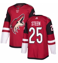 Youth Adidas Arizona Coyotes #25 Thomas Steen Premier Burgundy Red Home NHL Jersey