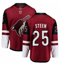 Youth Arizona Coyotes #25 Thomas Steen Authentic Burgundy Red Home Fanatics Branded Breakaway NHL Jersey