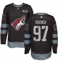 Men's Adidas Arizona Coyotes #97 Jeremy Roenick Authentic Black 1917-2017 100th Anniversary NHL Jersey