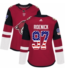 Women's Adidas Arizona Coyotes #97 Jeremy Roenick Authentic Red USA Flag Fashion NHL Jersey