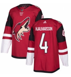 Men's Adidas Arizona Coyotes #4 Niklas Hjalmarsson Authentic Burgundy Red Home NHL Jersey