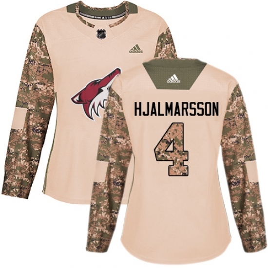 Women's Adidas Arizona Coyotes #4 Niklas Hjalmarsson Authentic Camo Veterans Day Practice NHL Jersey Women's Adidas Arizona Coyotes #4 Niklas Hjalmarsson Authentic Camo Veterans Day Practice NHL Jersey