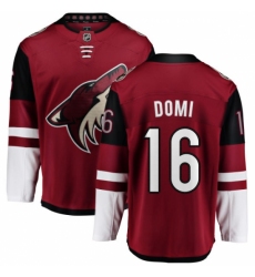 Men's Arizona Coyotes #16 Max Domi Fanatics Branded Burgundy Red Home Breakaway NHL Jersey