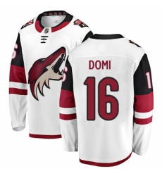 Men's Arizona Coyotes #16 Max Domi Fanatics Branded White Away Breakaway NHL Jersey