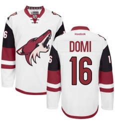 Men's Reebok Arizona Coyotes #16 Max Domi Authentic White Away NHL Jersey