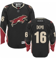 Men's Reebok Arizona Coyotes #16 Max Domi Premier Black Third NHL Jersey