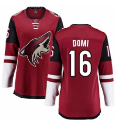 Women's Arizona Coyotes #16 Max Domi Fanatics Branded Burgundy Red Home Breakaway NHL Jersey