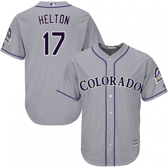 Men's Majestic Colorado Rockies #17 Todd Helton Replica Grey Road Cool Base MLB Jersey Men's Majestic Colorado Rockies #17 Todd Helton Replica Grey Road Cool Base MLB Jersey
