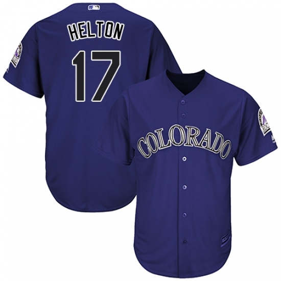 Men's Majestic Colorado Rockies #17 Todd Helton Replica Purple Alternate 1 Cool Base MLB Jersey Men's Majestic Colorado Rockies #17 Todd Helton Replica Purple Alternate 1 Cool Base MLB Jersey