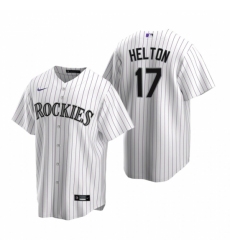Men's Nike Colorado Rockies #17 Todd Helton White Home Stitched Baseball Jersey
