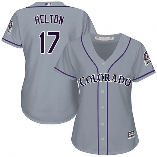 Women's Majestic Colorado Rockies #17 Todd Helton Replica Grey Road Cool Base MLB Jersey Women's Majestic Colorado Rockies #17 Todd Helton Replica Grey Road Cool Base MLB Jersey