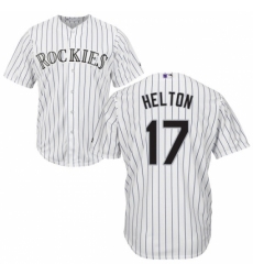 Youth Majestic Colorado Rockies #17 Todd Helton Replica White Home Cool Base MLB Jersey