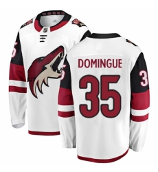 Men's Arizona Coyotes #35 Louis Domingue Fanatics Branded White Away Breakaway NHL Jersey