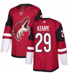 Men's Adidas Arizona Coyotes #29 Mario Kempe Authentic Burgundy Red Home NHL Jersey