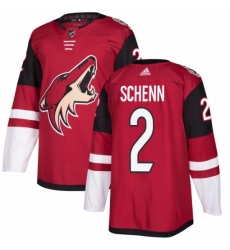 Men's Adidas Arizona Coyotes #2 Luke Schenn Premier Burgundy Red Home NHL Jersey