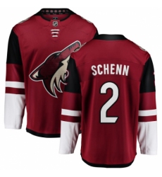 Men's Arizona Coyotes #2 Luke Schenn Fanatics Branded Burgundy Red Home Breakaway NHL Jersey