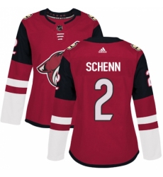 Women's Adidas Arizona Coyotes #2 Luke Schenn Premier Burgundy Red Home NHL Jersey