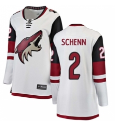 Women's Arizona Coyotes #2 Luke Schenn Authentic White Away Fanatics Branded Breakaway NHL Jersey