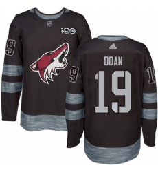 Men's Adidas Arizona Coyotes #19 Shane Doan Authentic Black 1917-2017 100th Anniversary NHL Jersey