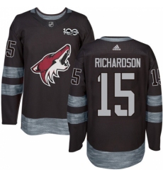 Men's Adidas Arizona Coyotes #15 Brad Richardson Premier Black 1917-2017 100th Anniversary NHL Jersey