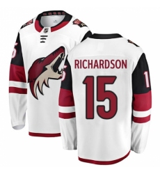 Men's Arizona Coyotes #15 Brad Richardson Fanatics Branded White Away Breakaway NHL Jersey