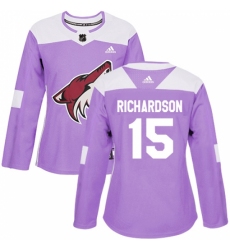 Women's Adidas Arizona Coyotes #15 Brad Richardson Authentic Purple Fights Cancer Practice NHL Jersey