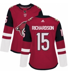 Women's Adidas Arizona Coyotes #15 Brad Richardson Premier Burgundy Red Home NHL Jersey